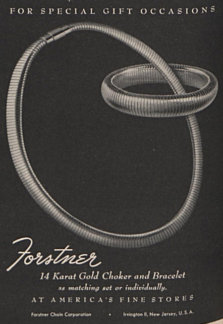 Fortner ad for flexible choker & bracelet
